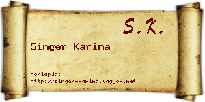 Singer Karina névjegykártya